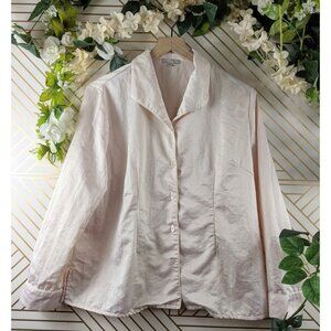 Barefoot Dreams Pink Pajama Button Up Top Size Small MISSING BUTTON